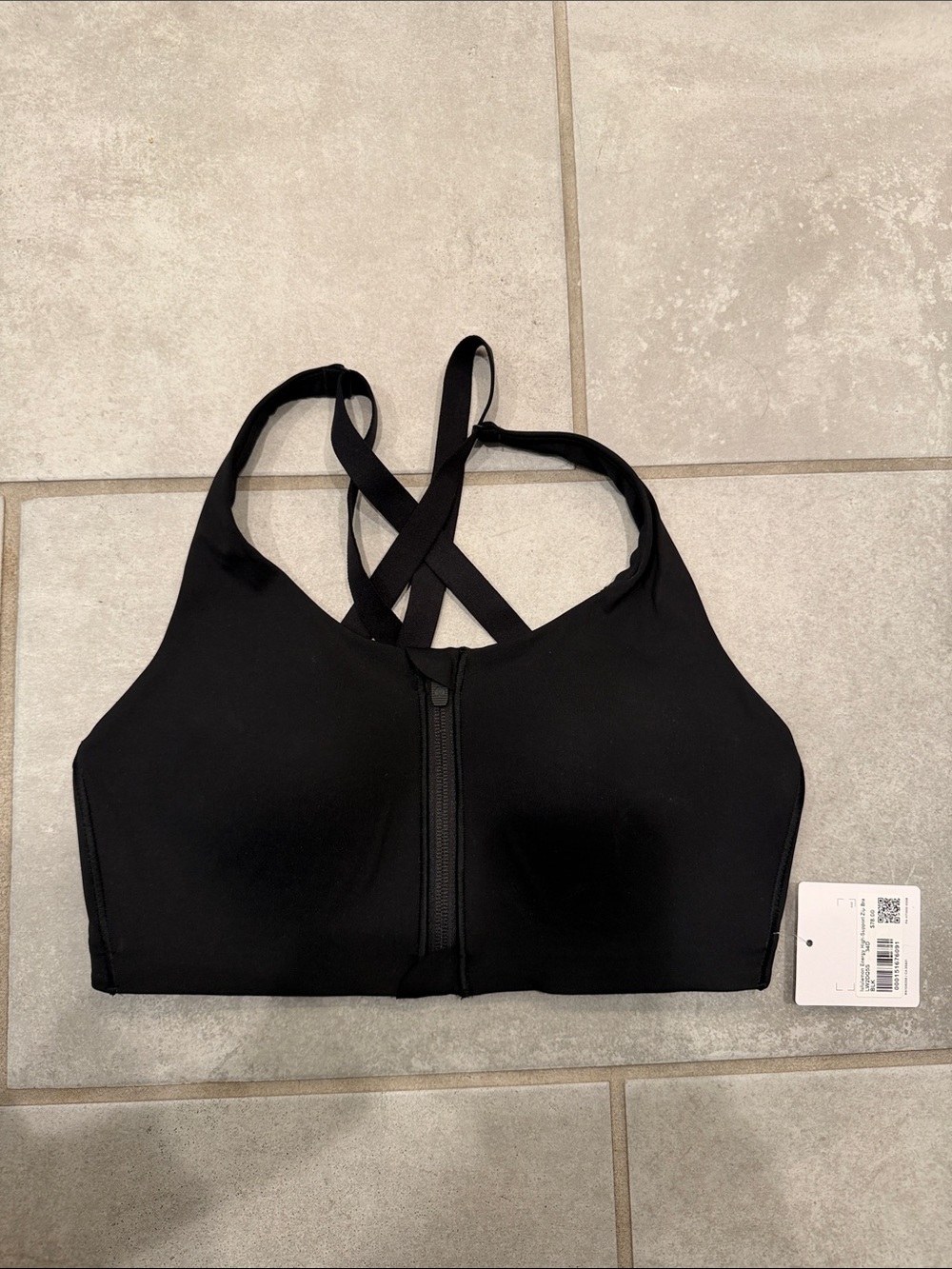 lululemon athletica Black Front-Zip Crisscross Sports Bra